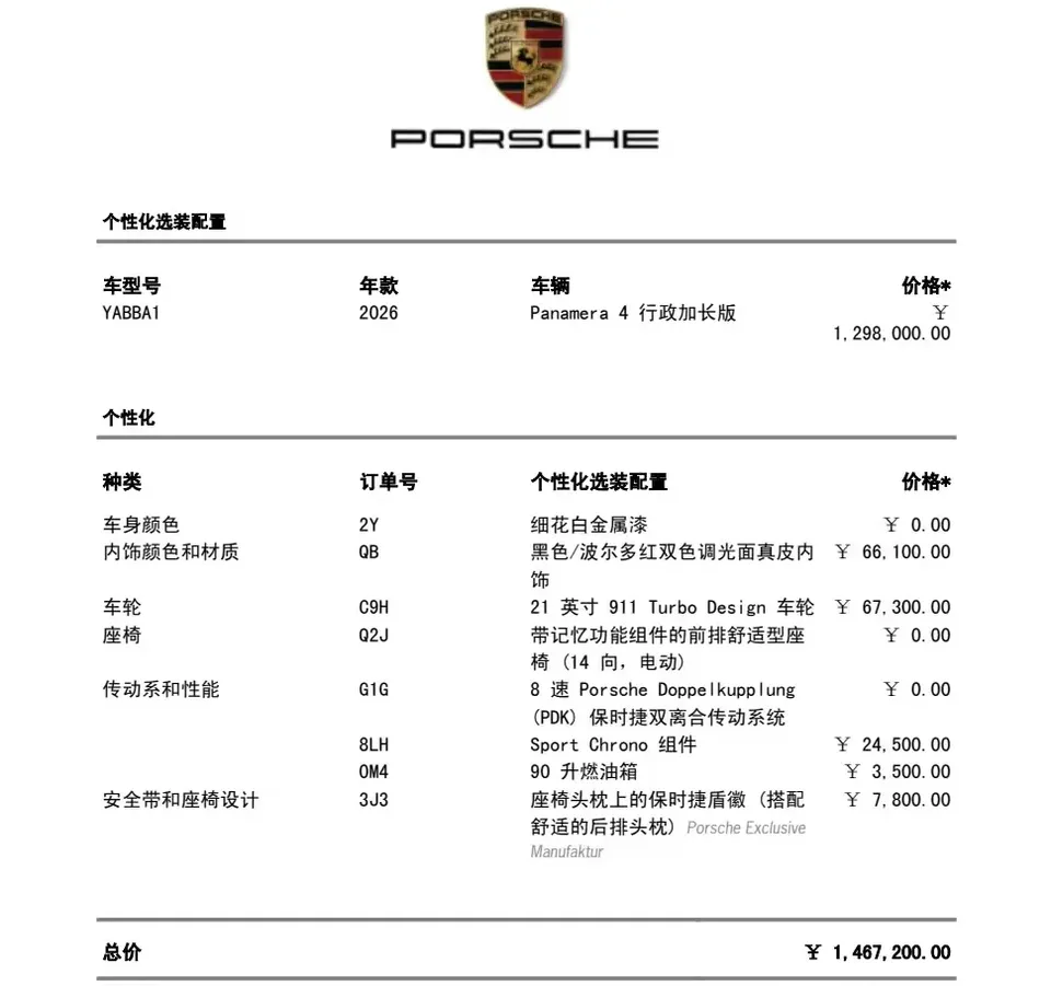 Porsche Panamera Panamera 4 Executive Long Wheelbase 2.9T 2026 — миниатюра 5