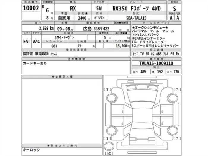 Lexus RX RX350 Fsports 4WD 5seats sunroof 2024 — миниатюра 3